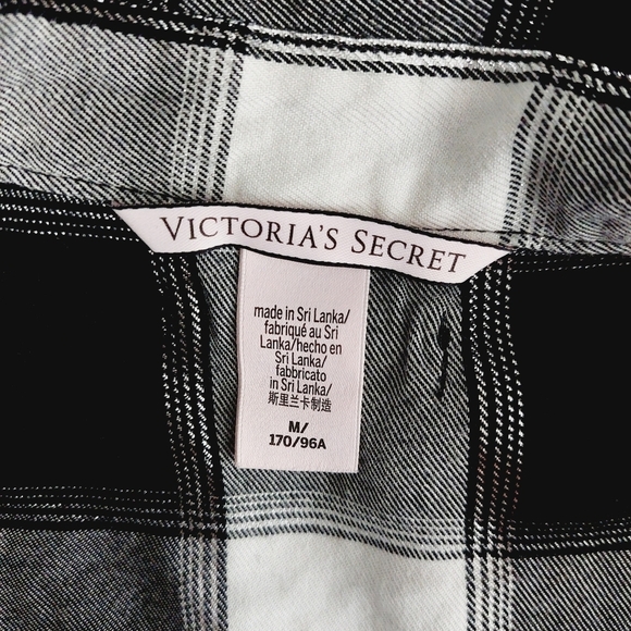 Victoria's Secret White & Black Flannel Plaid Button-Down Shirt 2524 - Picture 6 of 9